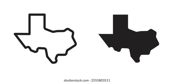Texas liner icon vector set.
