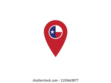 Texas location pin navigation map label symbol