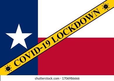die Schließung von Texas zur Verhinderung der Ausbreitung oder des Ausbruchs von Coronavirus. covid-19 texas Vorsichtsmaßnahme, um eine Virusinfektion abzuwehren.