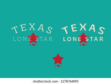 Texas Logo concept, with Nickname The Lone Star State , Star and small map, Vector EPS 10.