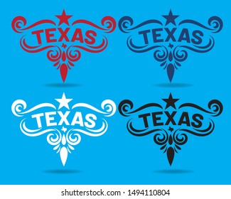 Texas Logo Design Concept, With Map And Star, Vector EPS 10