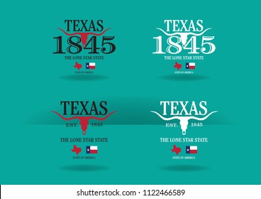 Texas logo design concept, with nickname The Lone Star State, Vector EPS 10.