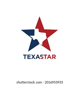 Texas logo design. Lone Star and Texas Map Symbol. Lonestar Vector Illustration.