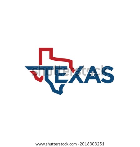 Texas logo design. Lone Star and Texas Map Symbol. Lonestar Vector Illustration.