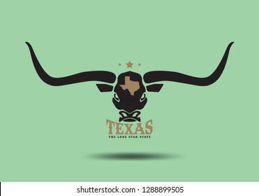 Texas logo design with Nickname The Lone Star State and Small Map, Vector EPS 10.