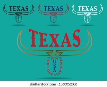 Texas Logo design with nickname The Lone Star State, Vector EPS 10