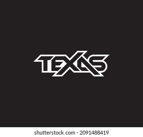 TEXAS Logo Initials Letter Typhography Monogram Logo Design