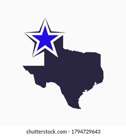 Texas logo with star concept design vector template