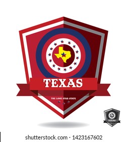 Texas, The Lone Star State Logo Design Concept With Small Map, Vector EPS 10.