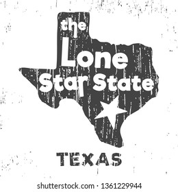 Texas - The Lone Star State T-shirt Stamp. Vector Illustration.