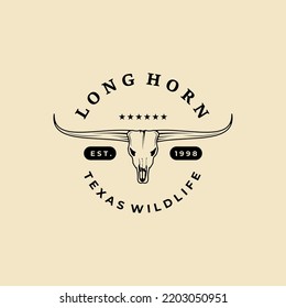 texas long horn farm logo vintage vector symbol illustration design