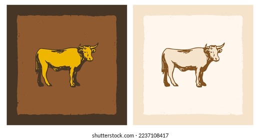 Texas Longhorn bull cow doodle sketch