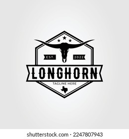 texas longhorn cattle or buffalo logo vector illustration design