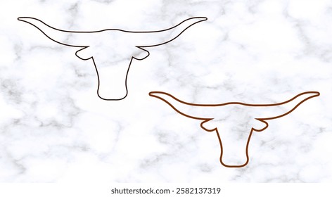 Texas Longhorn cattle Cut out, Outline style, Bull Icon Vector stock illustration
#A1