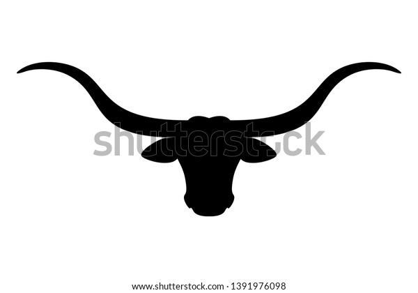 Texas Longhorn Cattle Head Icon Stock Vector (Royalty Free) 1391976098