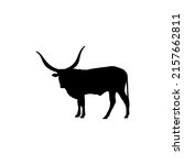 Texas Longhorn Cattle Silhouette Illustration Image Vector High Quality For design about Animals.