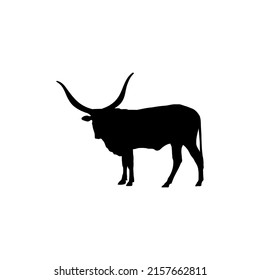 Texas Longhorn Rinder Silhouette Illustration Bild Vektorgrafik von hoher Qualität Für Design über Tiere.