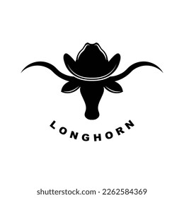 Texas longhorn, country western bull cattle vintage retro logo
