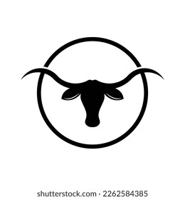 Texas longhorn, country western bull cattle vintage retro logo