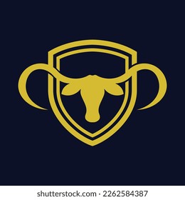 Texas longhorn, country western bull cattle vintage retro logo