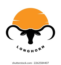 Texas longhorn, country western bull cattle vintage retro logo