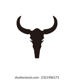 Texas Longhorn, Country Western Bull Cattle Vintage Label Logo Design Vector Illustration