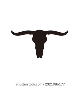 Texas Longhorn, Country Western Bull Cattle Vintage Label Logo Design Vector Illustration