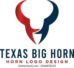 Texas Longhorn, Country Western Bull Cattle Vintage Label Logo Design.