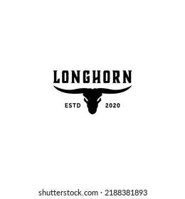 Texas Longhorn Cow, Country Western Bull Cattle Vintage Logo Design for Family Countryside Farm