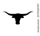 Texas longhorn head black colour design