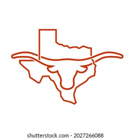 Texas And Longhorn Line Logo Symbol