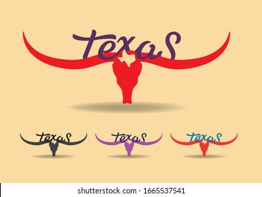 Texas longhorn logo design concept, vector eps