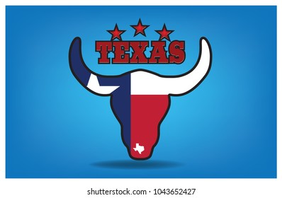 Texas Longhorn Mini Map Star Vector Stock Vector (Royalty Free ...