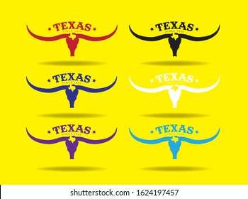 Texas longhorn since 1845 logo design vector eps