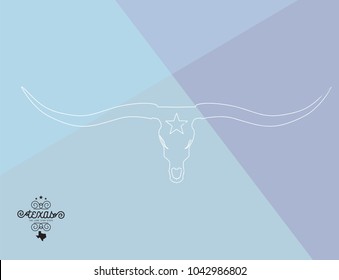 texas longhorn with small nickname the lone star state background vector eps 10.