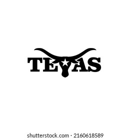 Texas longhorn star Premium Vintage Logo Design Vektorgrafik