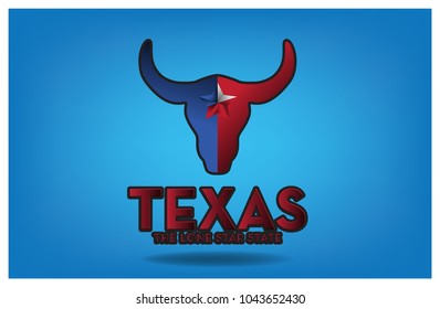 Texas longhorn with star vector eps 10