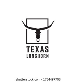 Texas Longhorn,Country Western Bull Cattle Vintage Label Logo Design