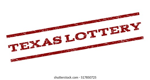 Texas Lottery watermark stamp. Text tag between parallel lines with grunge design style. Rubber seal stamp with unclean texture. Vector dark red color ink imprint on a white background.