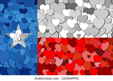 Texas made of hearts background - Illustration