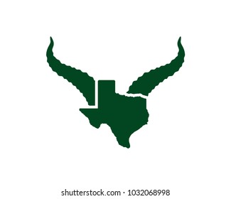 Texas Map with Antlers of the Catalia Goat Symbol Logo Vector