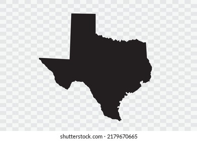 TEXAS Karte schwarz Farbe auf weißem Hintergrund Qualitätsdateien PNG 