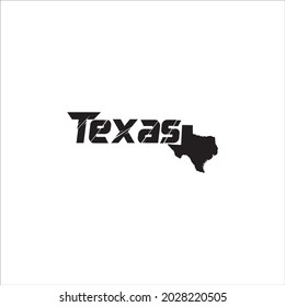 Texas Map Black Lettering Design On Stock Vector (Royalty Free ...