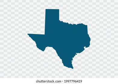 TEXAS Map blue Color on Backgound png