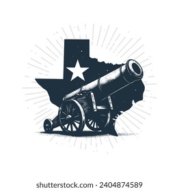 Texas Map and Cannon