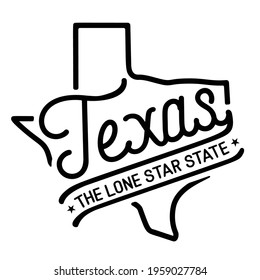 Texas map design template. Texas slogan.Vector and illustration.