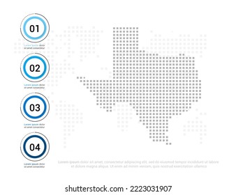 Texas Map Of Dots Gray For Presentation. Creative Concept For Infographic.