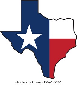 Texas map with flag (Lone Star State design)