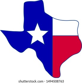 Texas map with flag state background vector design