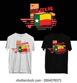 Texas map and flag t shirt design